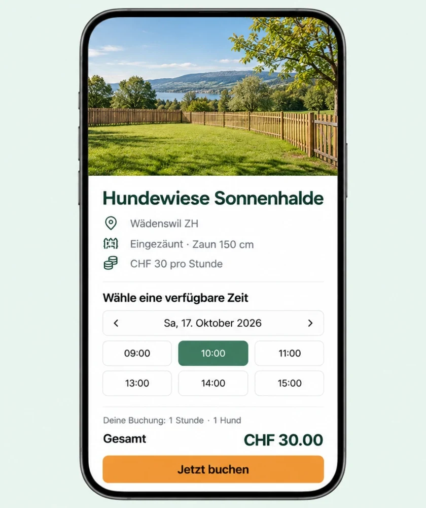 Booking a free slot on a smartphone